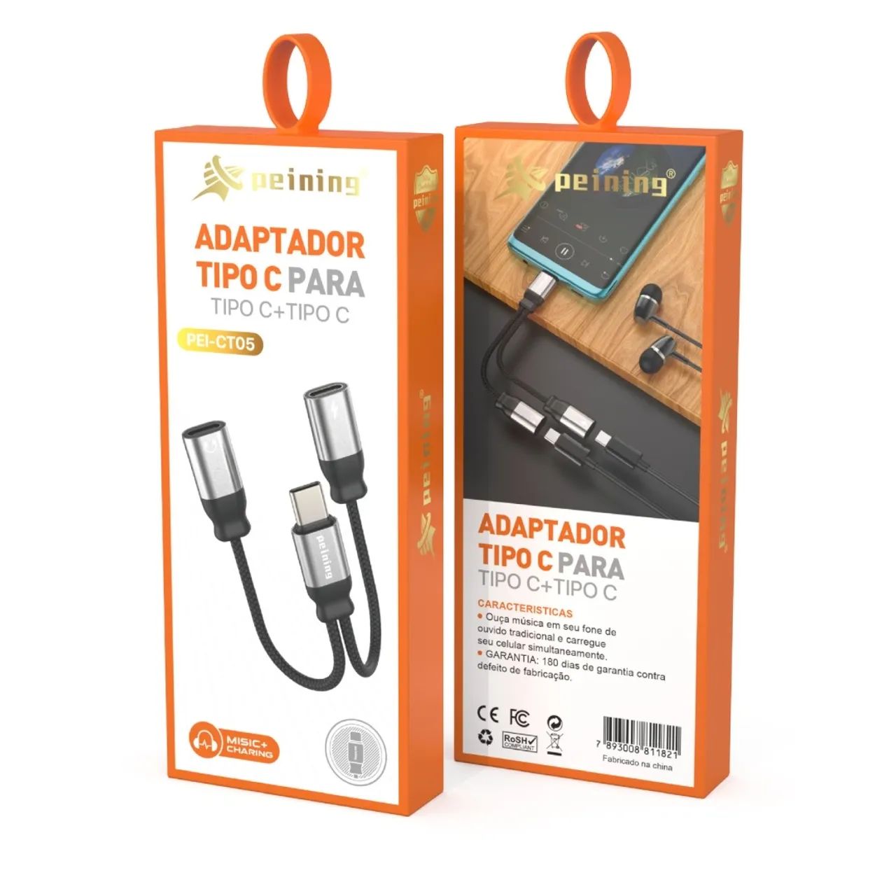 Adaptador Tipo C para Tipo C+Tipo C - PEI-CT06 - Foto 4