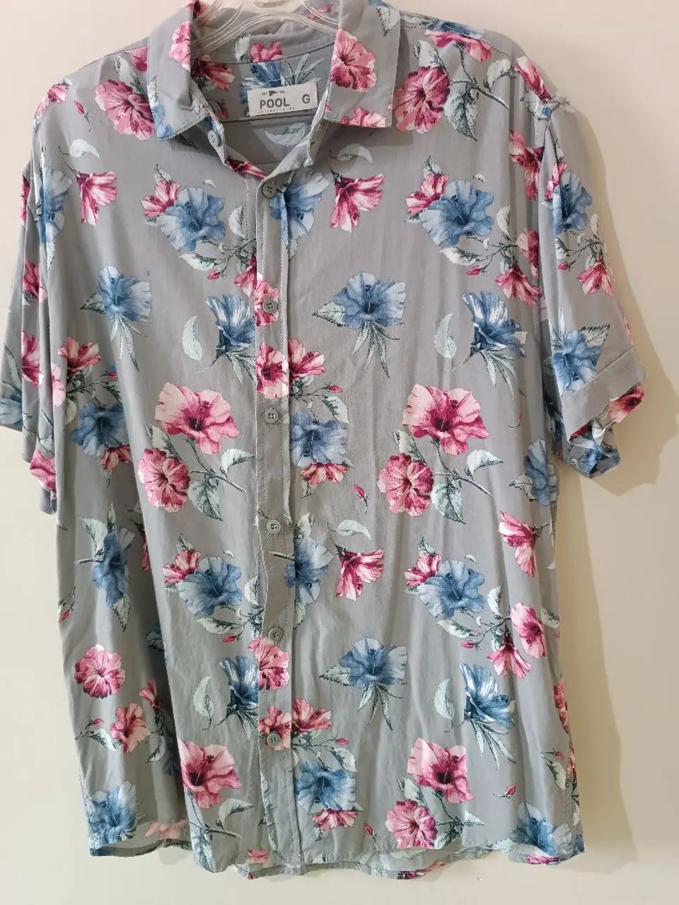 Camisa Masculina Floral Viscose Pool - Foto 2
