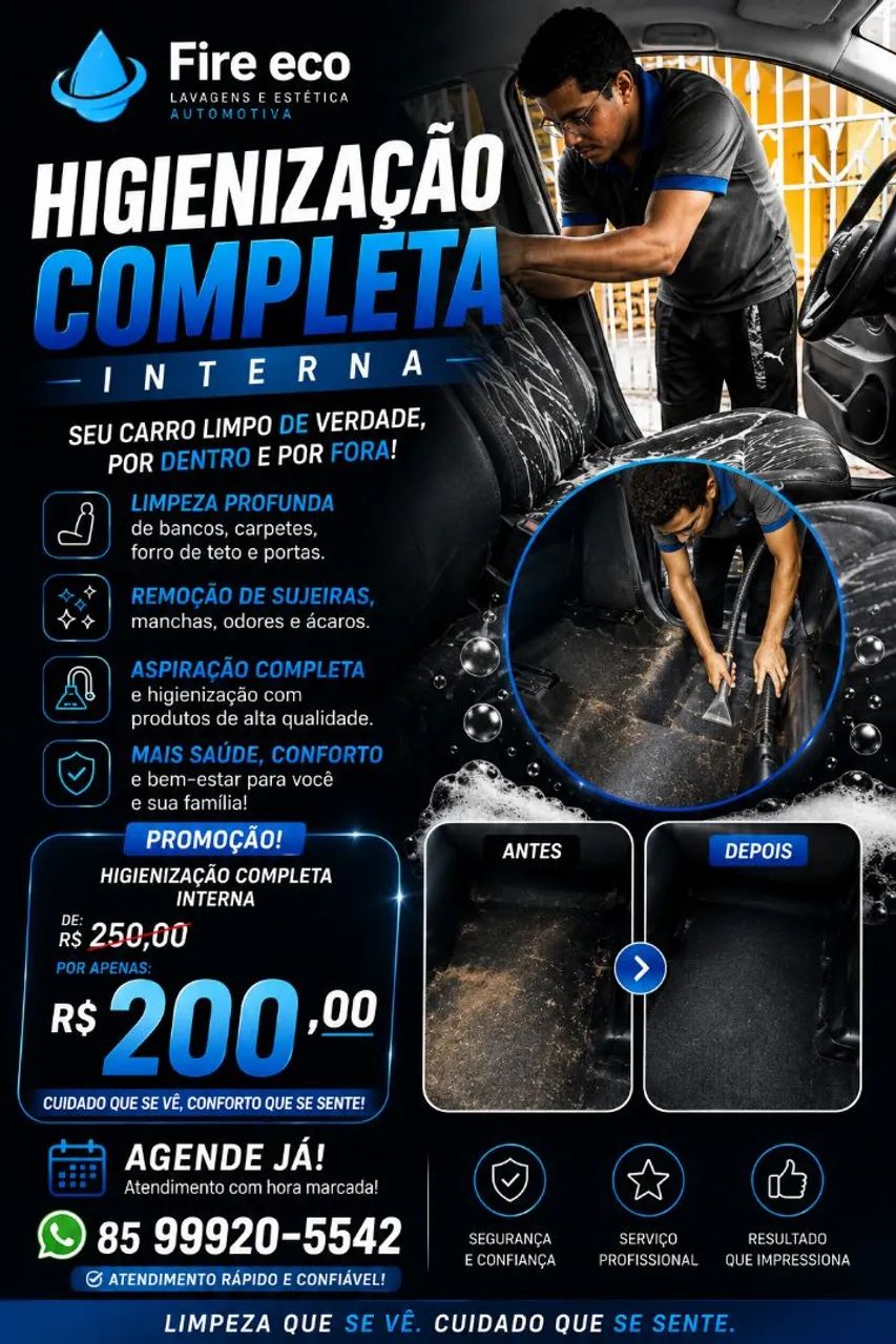 Higienização interna completa