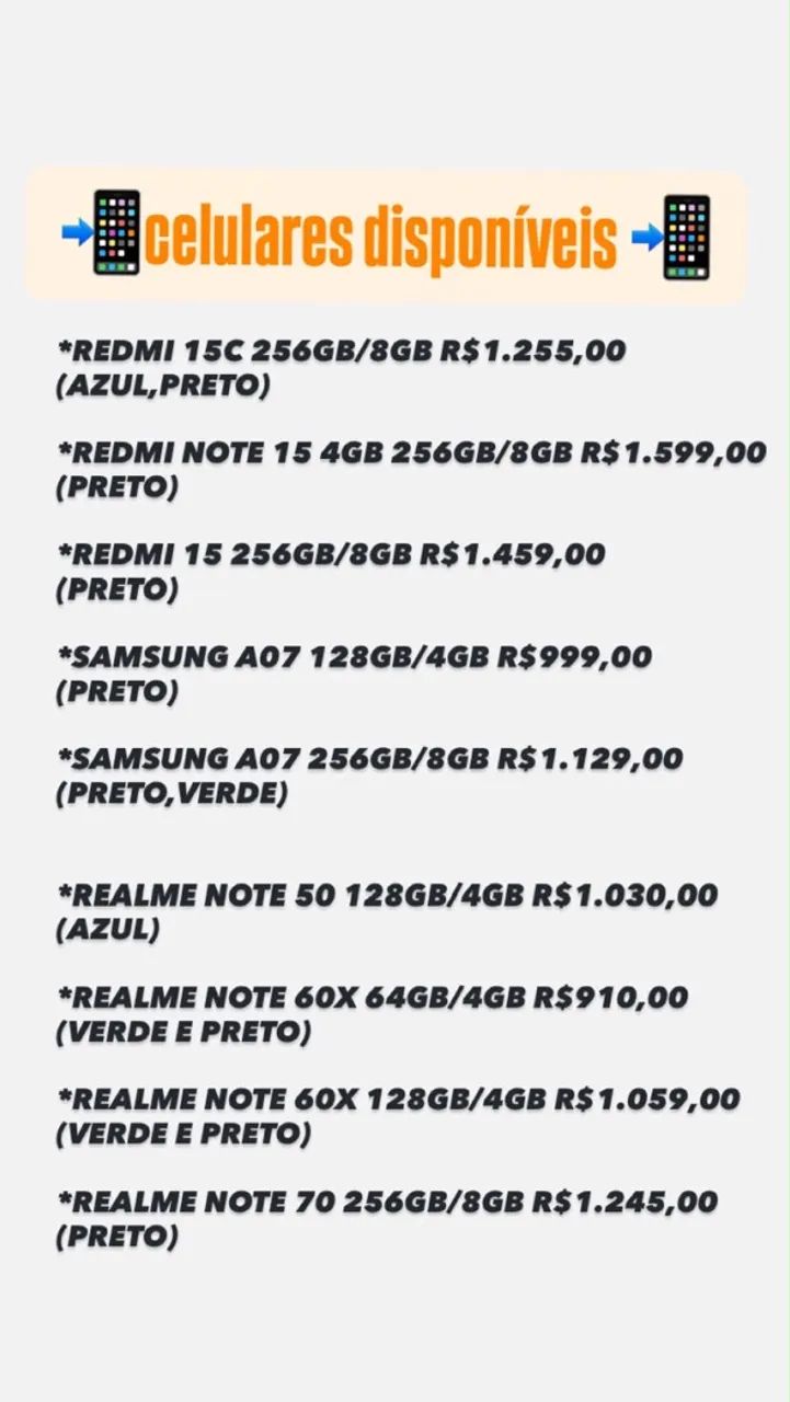 CELULARES NOVOS NA PROMOÇÃO 