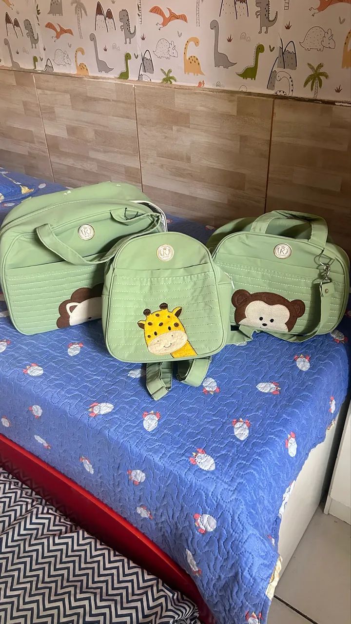Vendo kit bolsa maternidade verde Safari
