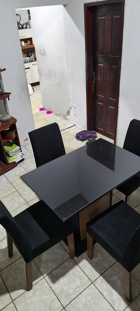 Conjunto sala de jantar Madesa Zion com tampo de vidro - Foto 2