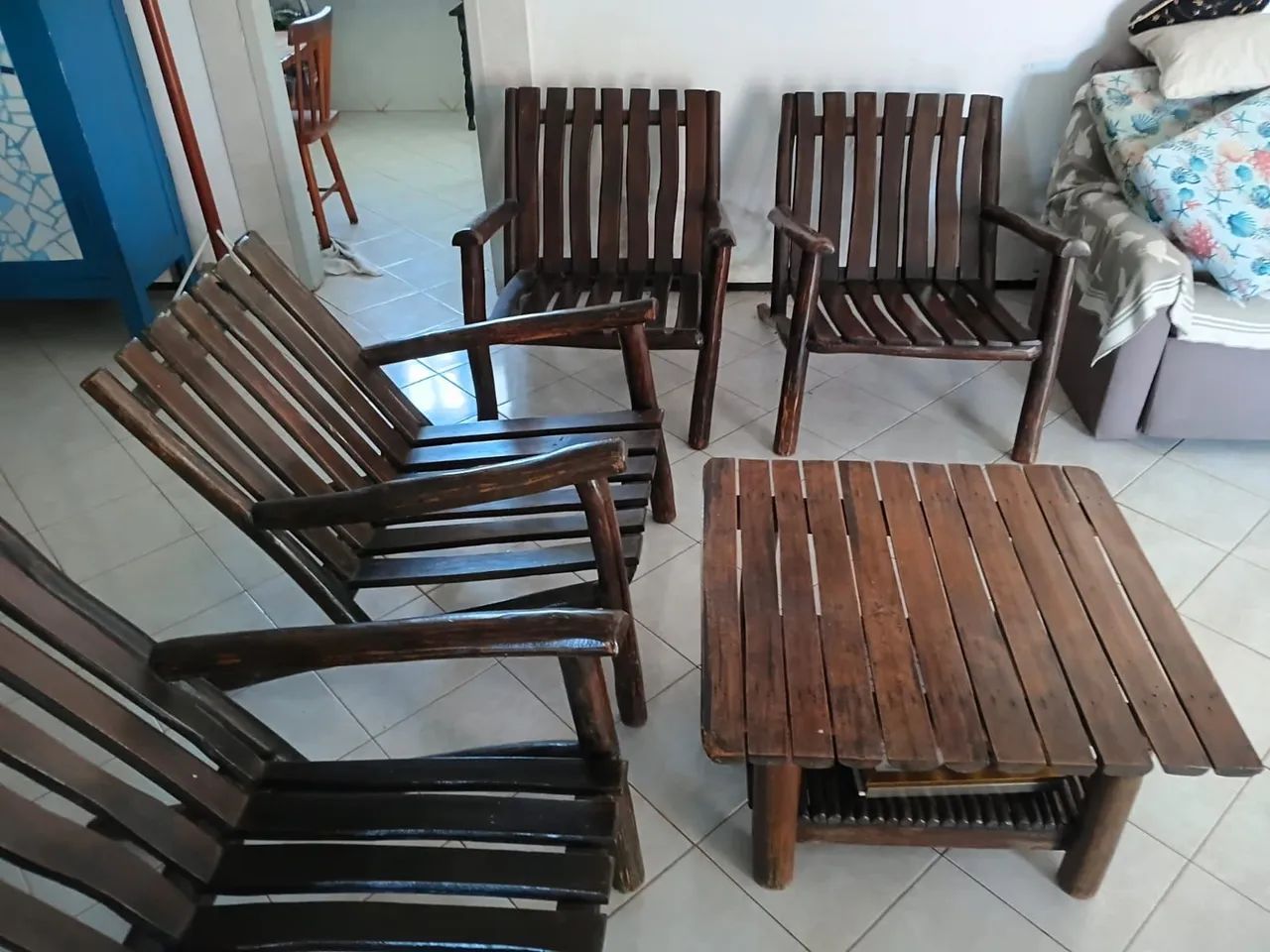 Comjunto de 4 poltronas de centro de mesa maseora de demolição  - Foto 5