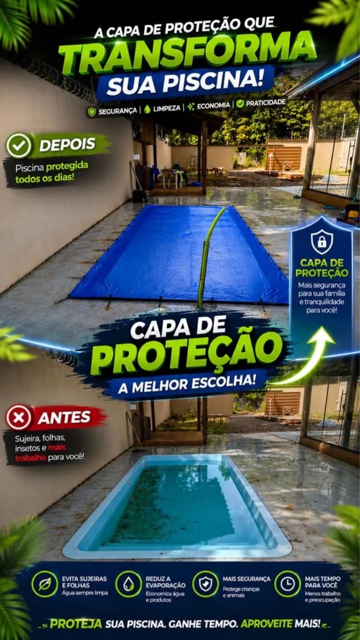 Capa de proteção para piscina 