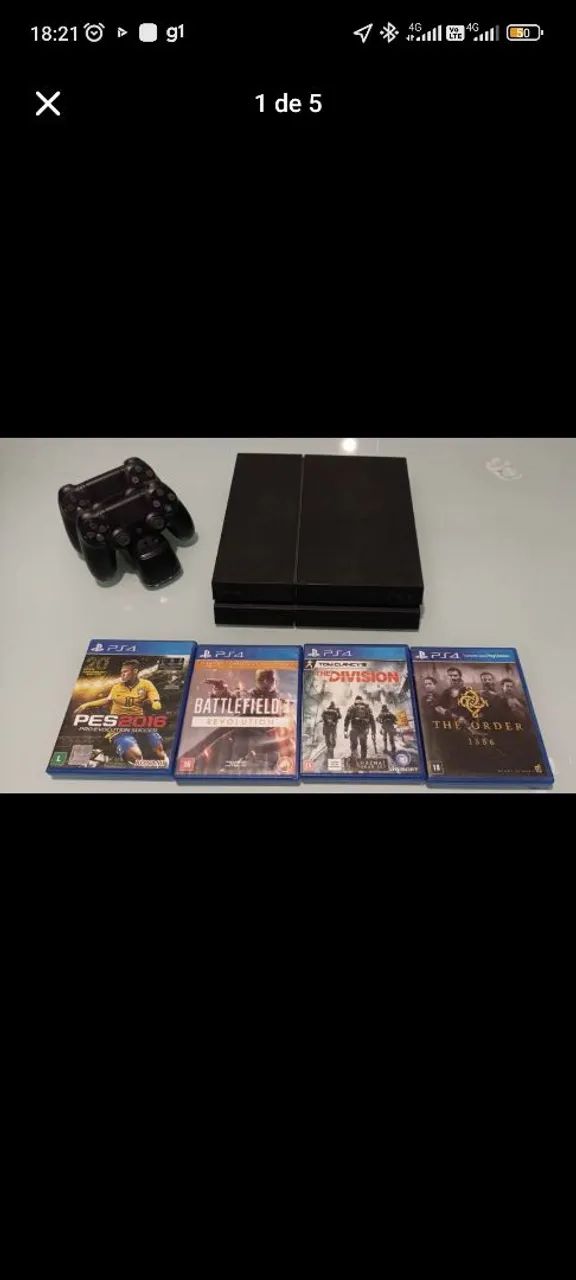 PS4 500 GIGA + 2 CONTROLES COM BASE DE CARREGAMENTO  - Foto 3