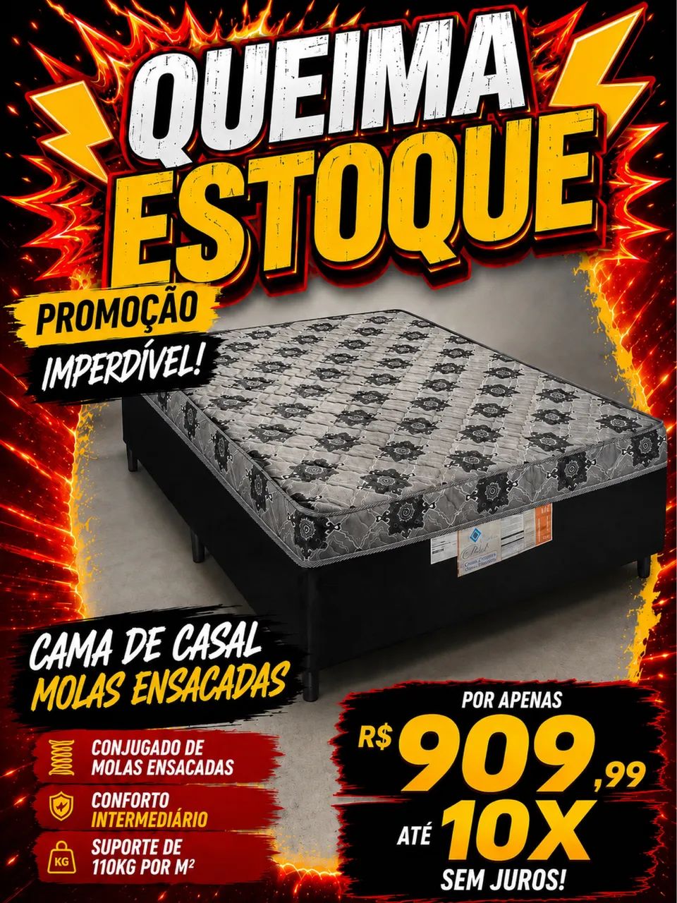 Cama box casal de molas ensacadas 