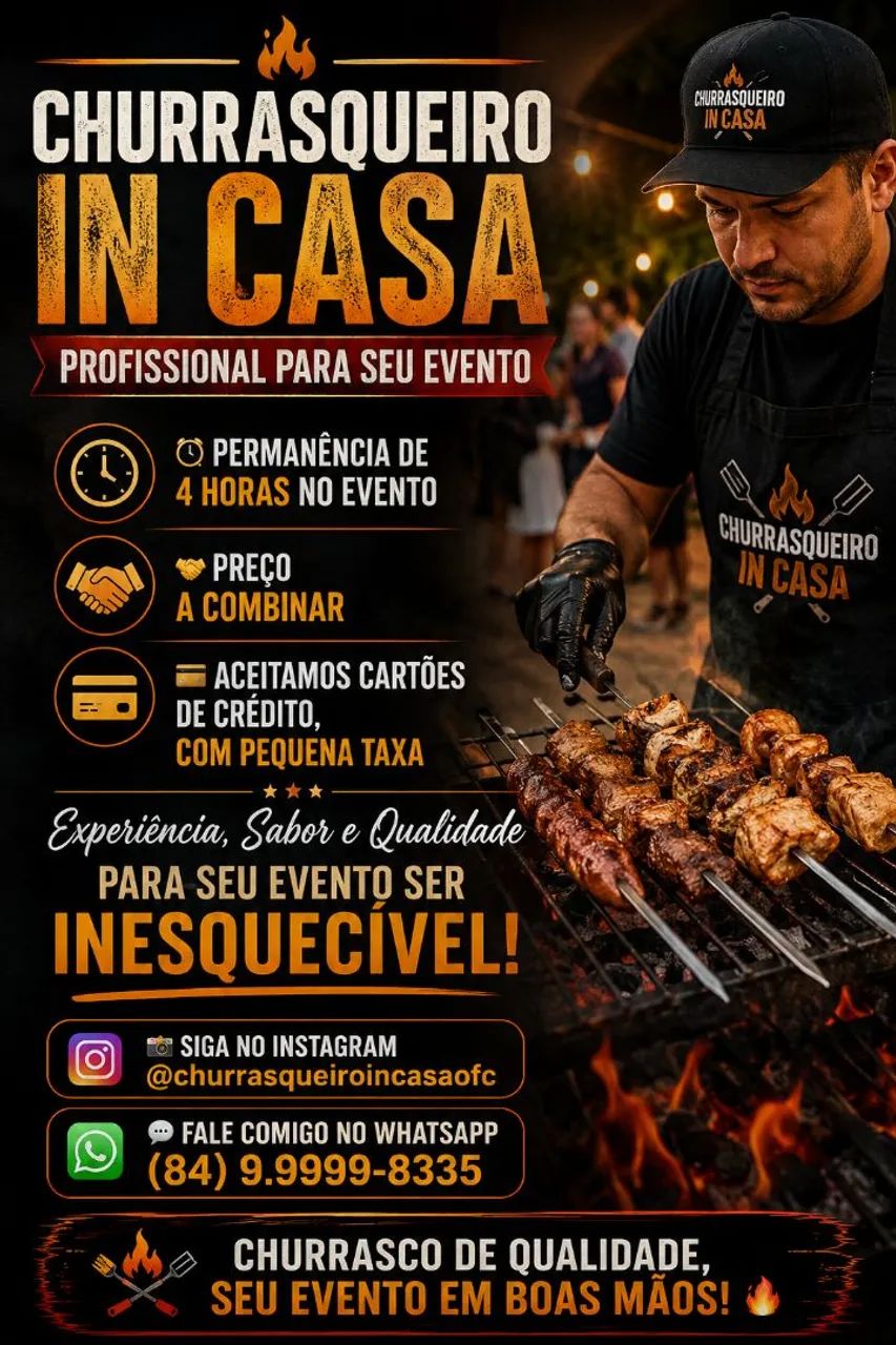 CHURRASQUEIRO PARA SEU EVENTO | NATAL E REGIÃO<br>