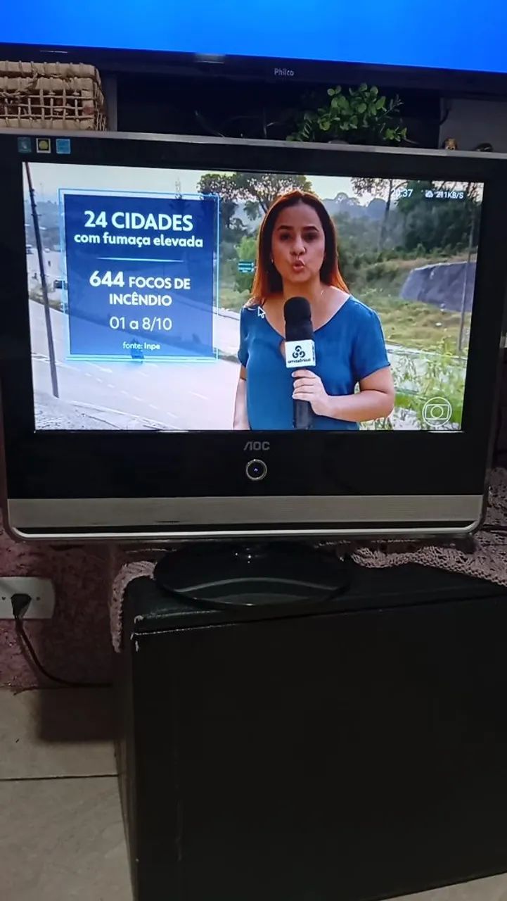 Tv monitor AOC 22 polegadas com hdmi Pc VGA av sem controle 