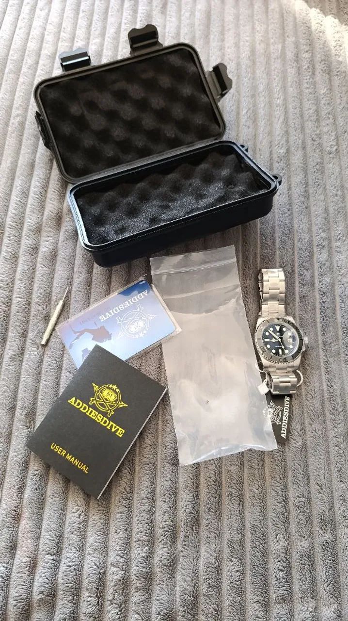 Relógio Addiesdive aço prata com bezel preto novo - Foto 2