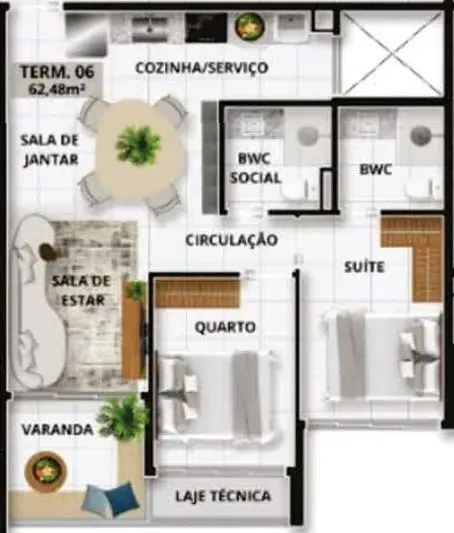 PLANTA 62m²