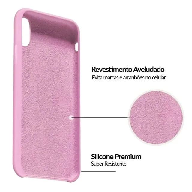 Capa Capinha iPhone 13 Pro Silicone Aveludada Azul Bic - Foto 2