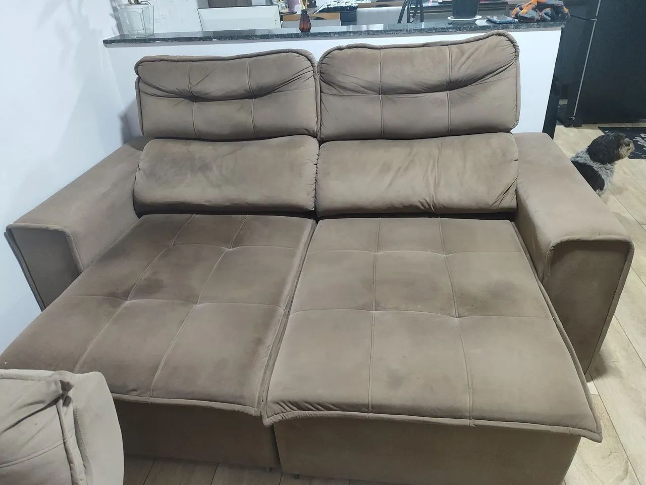 SOFÁ RETRÁTIL E RECLINÁVEL+ PAINEL COM RACK - Foto 5