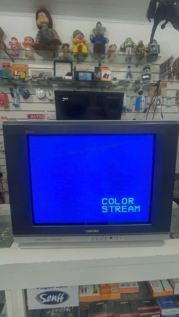 Tv crt tubo Toshiba face 21 polegadas av e vídeo componente 