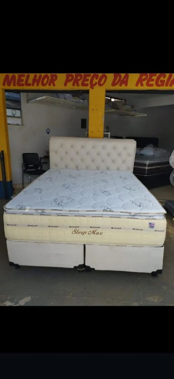 Cama queen size com colchão confortável e alto - Foto 2