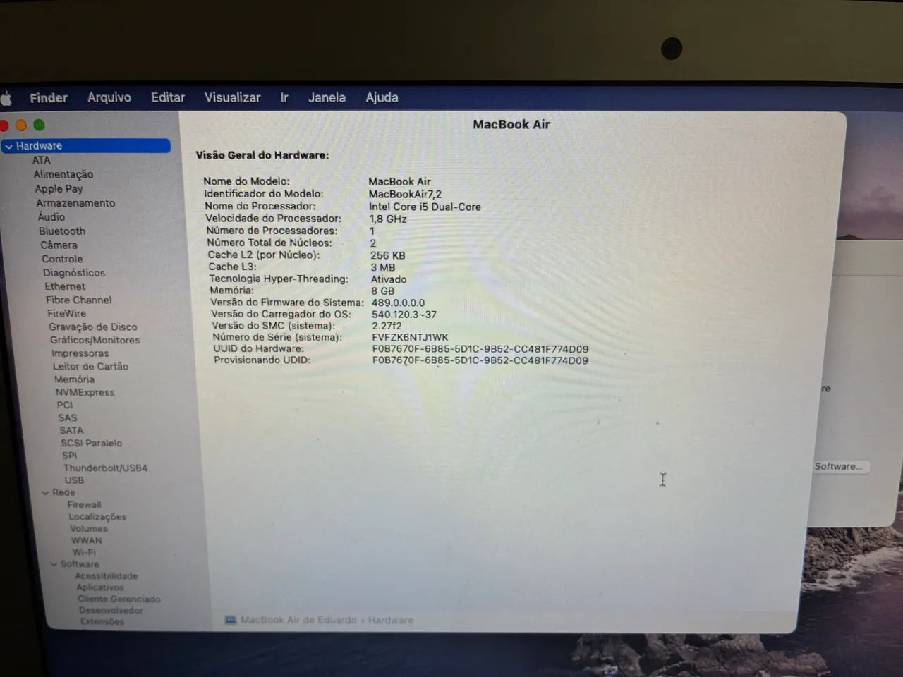 MACBOOK AIR 2017 i5 8gb 