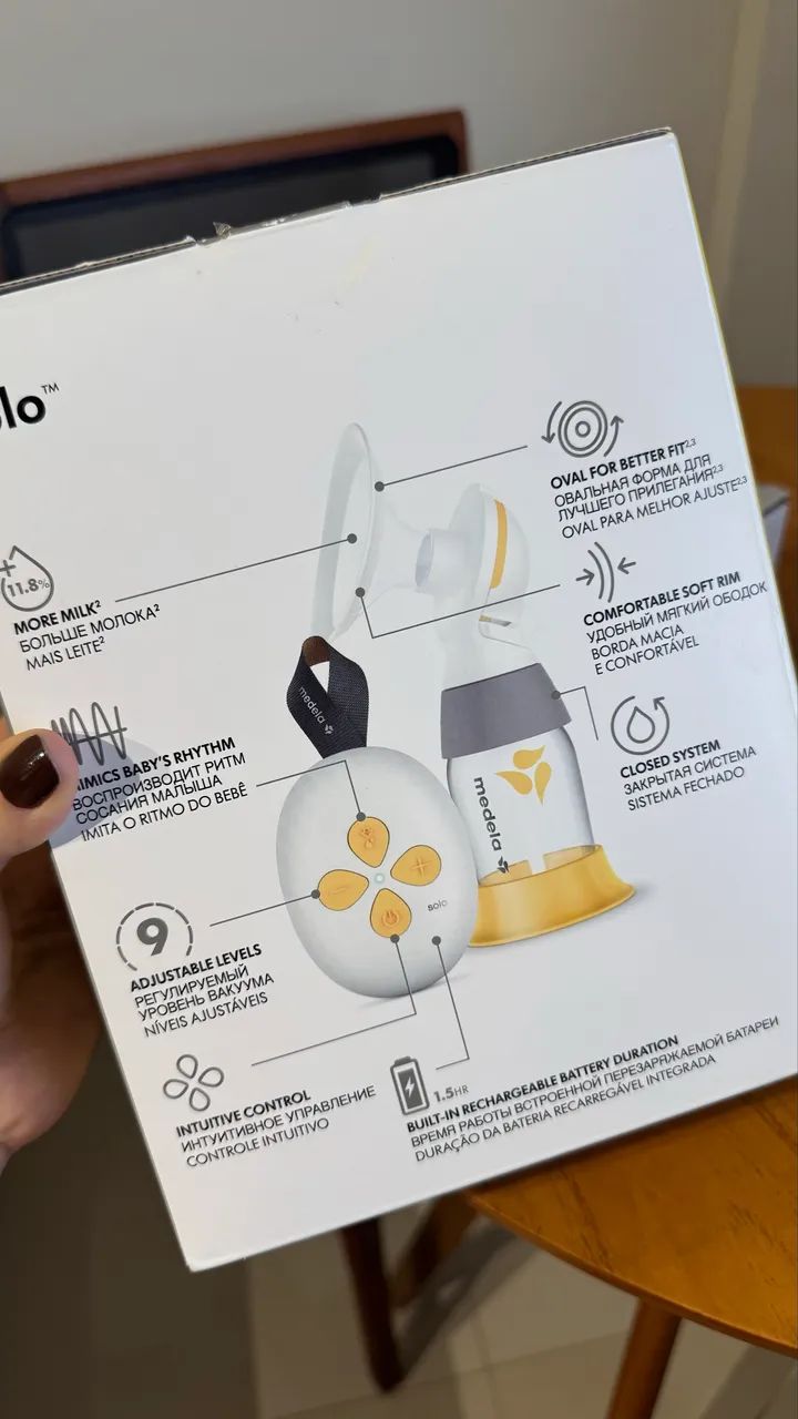Bomba de leite materno elétrica Medela Solo  - Foto 6