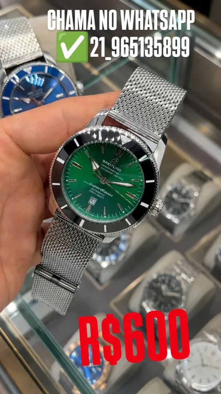 Relógio Breitling Super Ocean Mostrador Verde Automático  - Foto 5