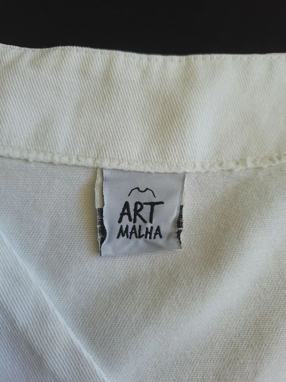 Jaleco em brim branco 100% algodão  - Foto 3