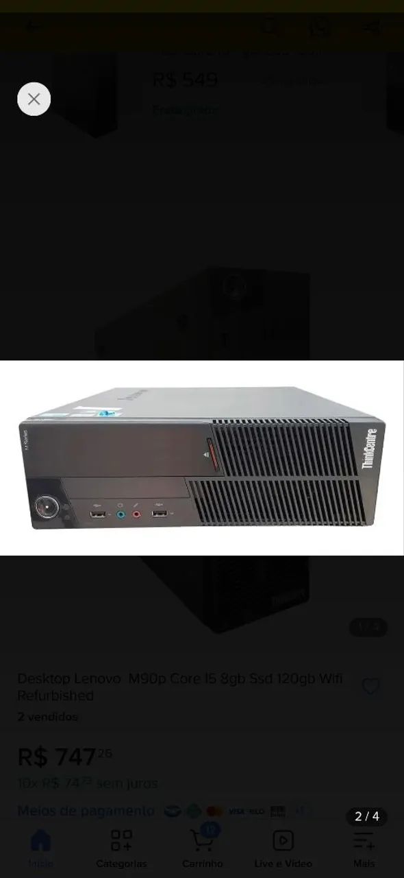 Cpu Desktop Lenovo Thinkcentre i5 3.20GHz - Foto 2