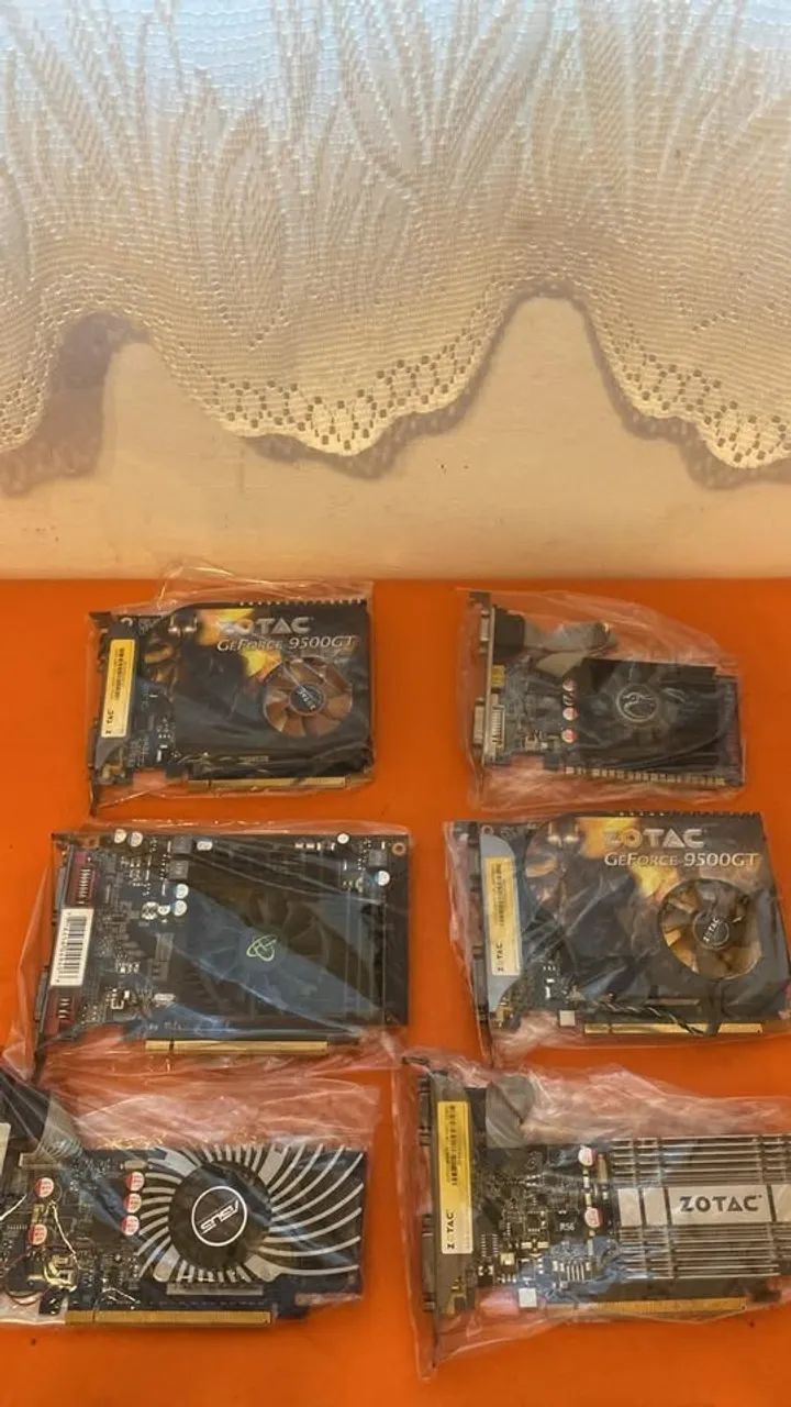 lote com 6 placas de video pciex com hdmi 1gb e 2gb
