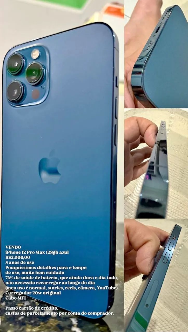 iPhone 12 pro Max 128 gb azul 