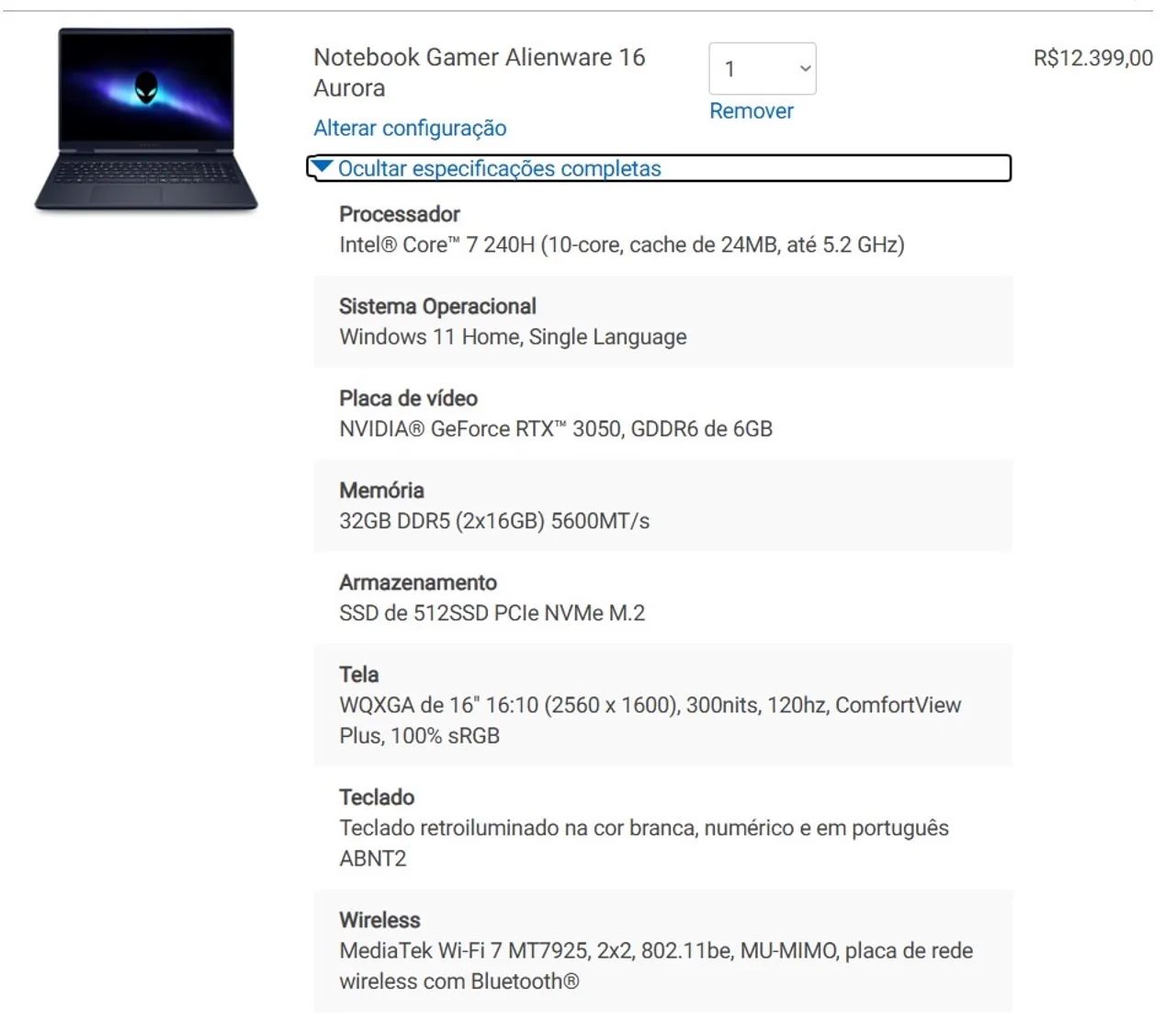 Alienware 16 Aurora Core 7 32gb Win 11 Pro - Foto 5