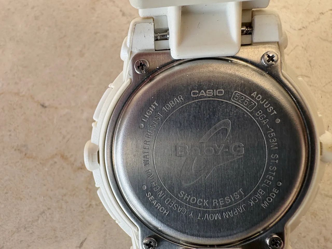Relógio Baby G (G-Shock) Branco/Dourado BGA-153M - Foto 2