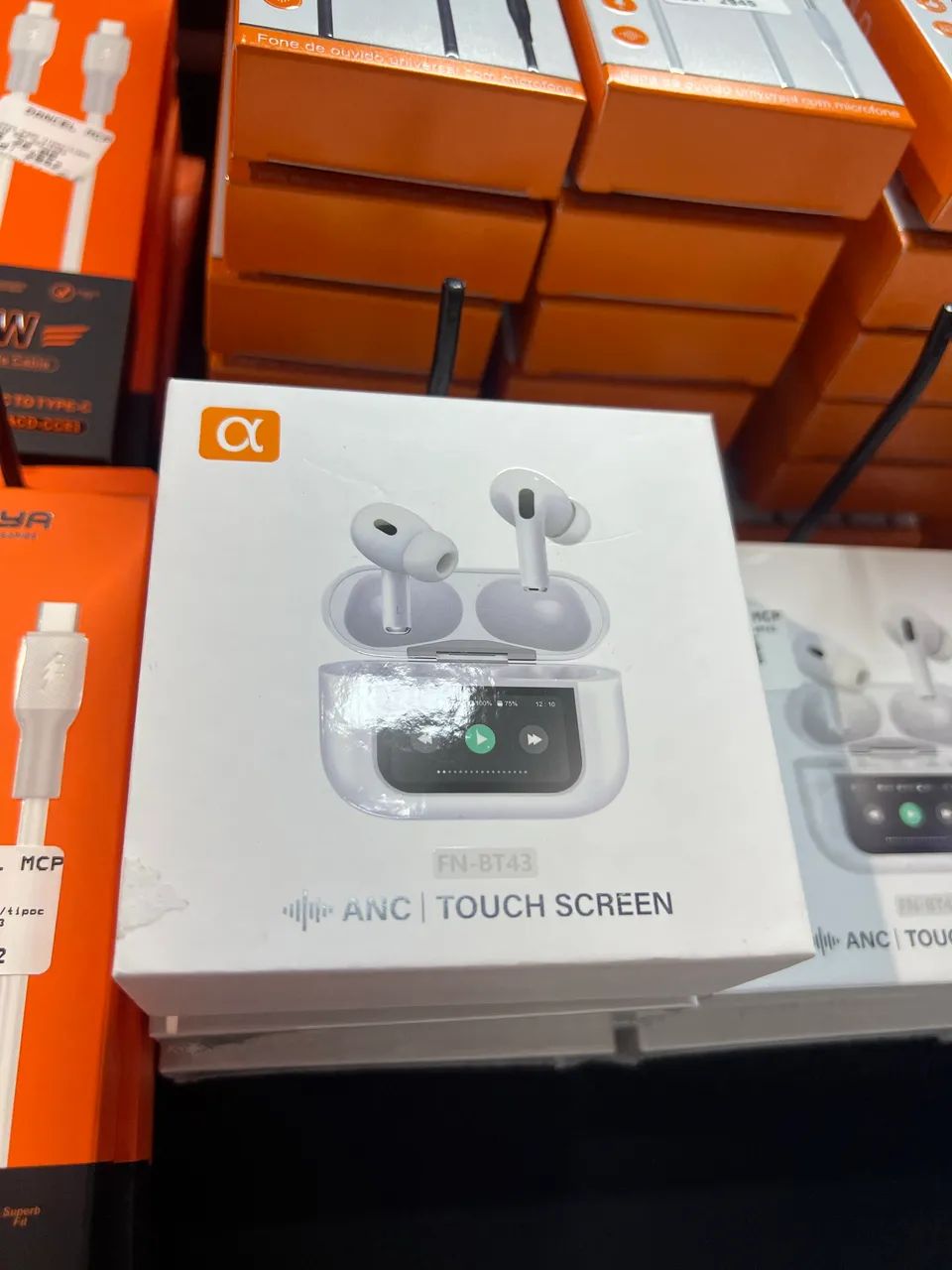 Fone de Ouvido Sem Fio Bluetooth 5.3 com Tela Touch