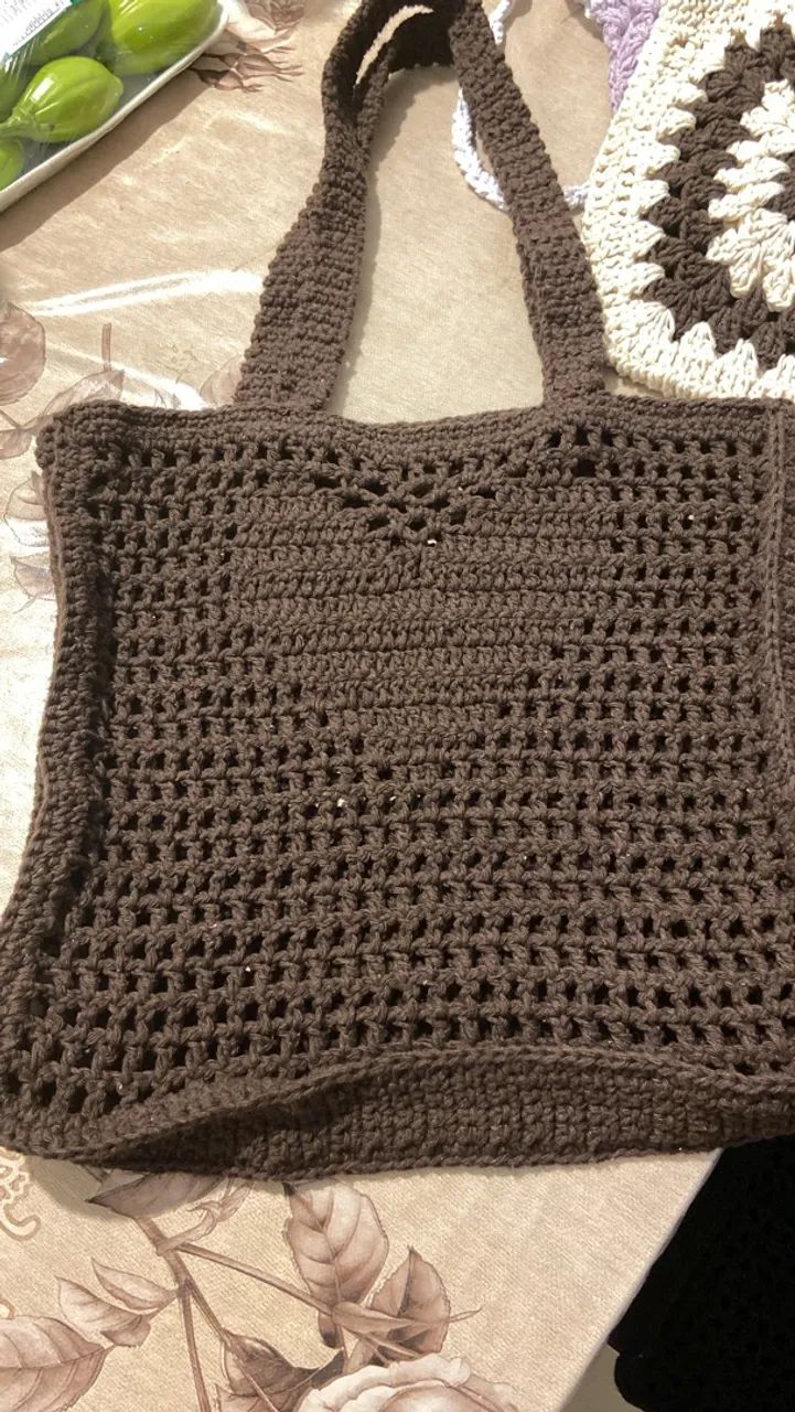 Bolsa tipo sacola de crochê  - Foto 5