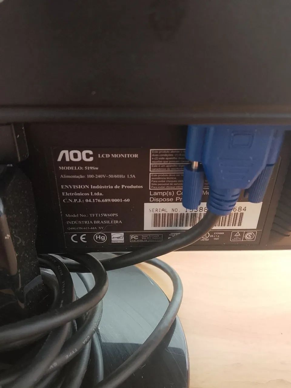Monitor AOC 519Sw Funcionando 15 polegadas  - Foto 3