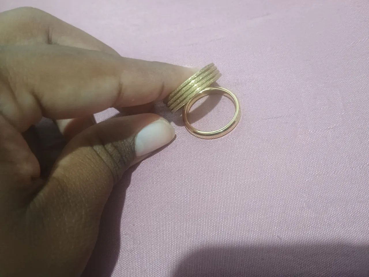 Aliança banhada a ouro Tam 20 - Foto 2