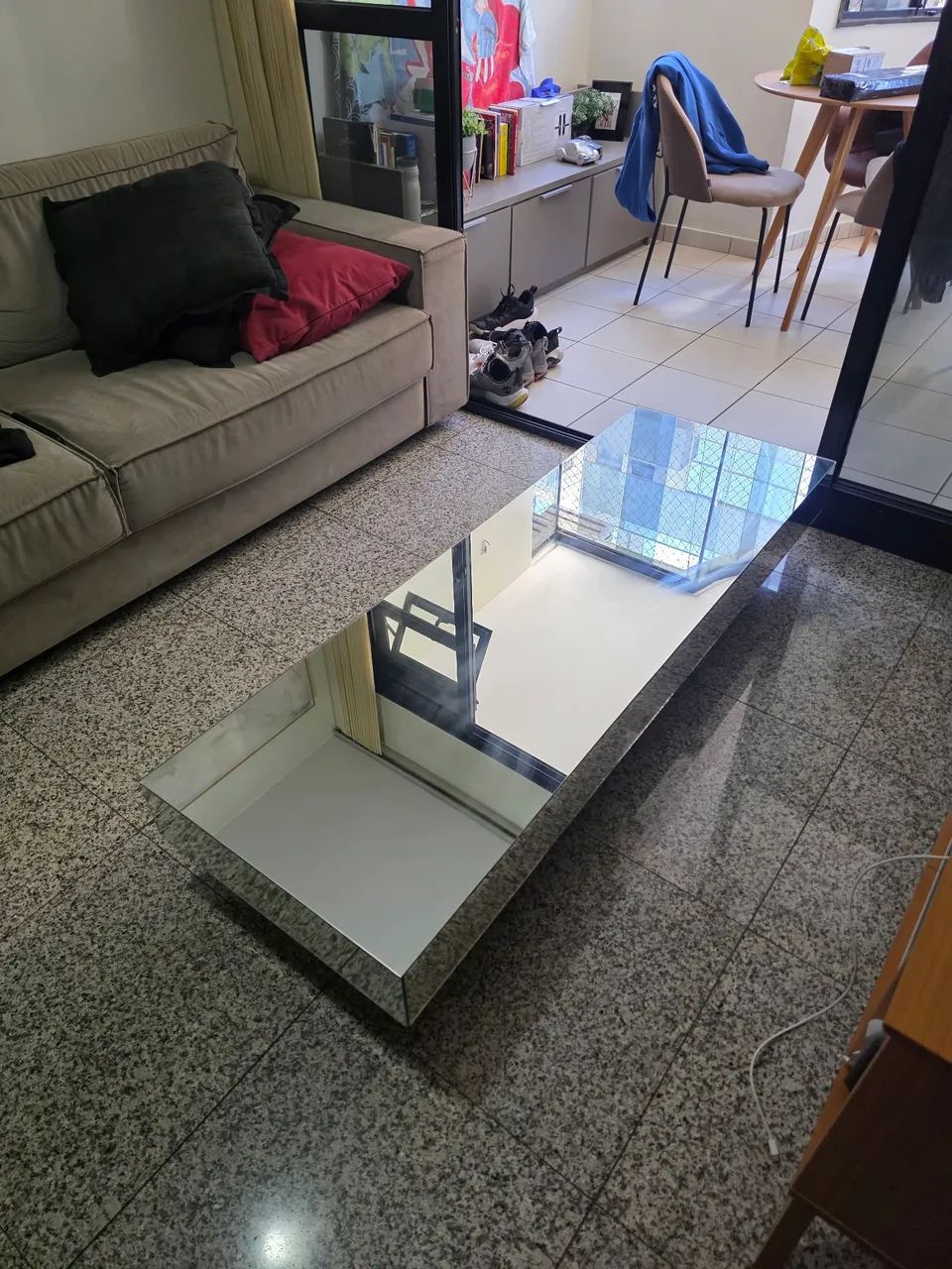 Mesa de centro de espelho 150x50x25