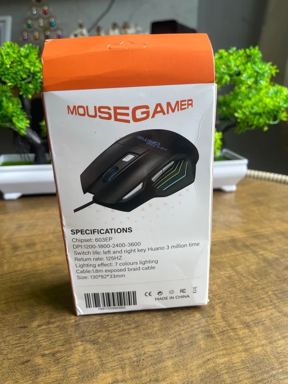 Mouse Gamer RGB 1200 DPI Com Fio - Foto 4
