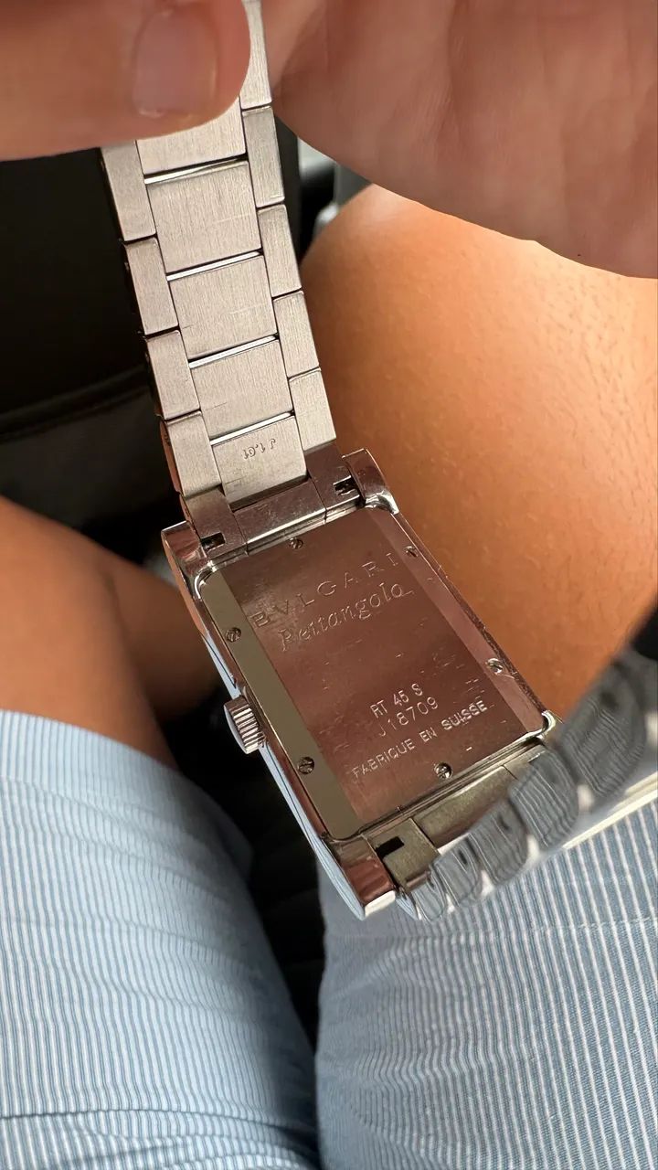 Relógio Bvlgari Rettangolo Automático RT45S Aço - Original - Suíço - Foto 4