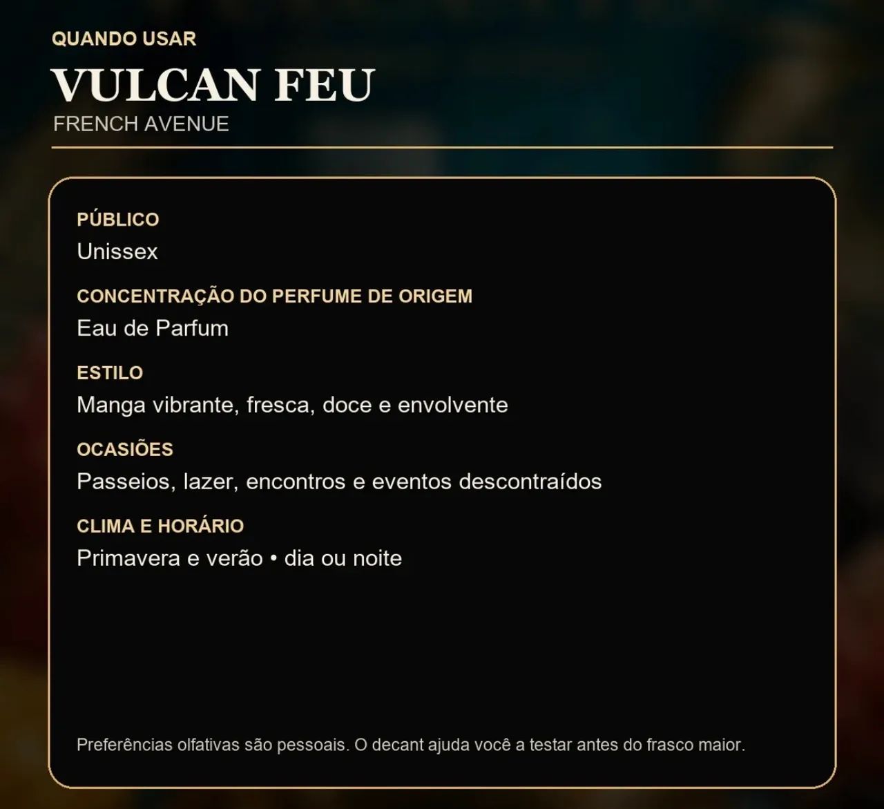 Decante 5ml Vulcan Feu EAU de Parfum Original - Foto 3