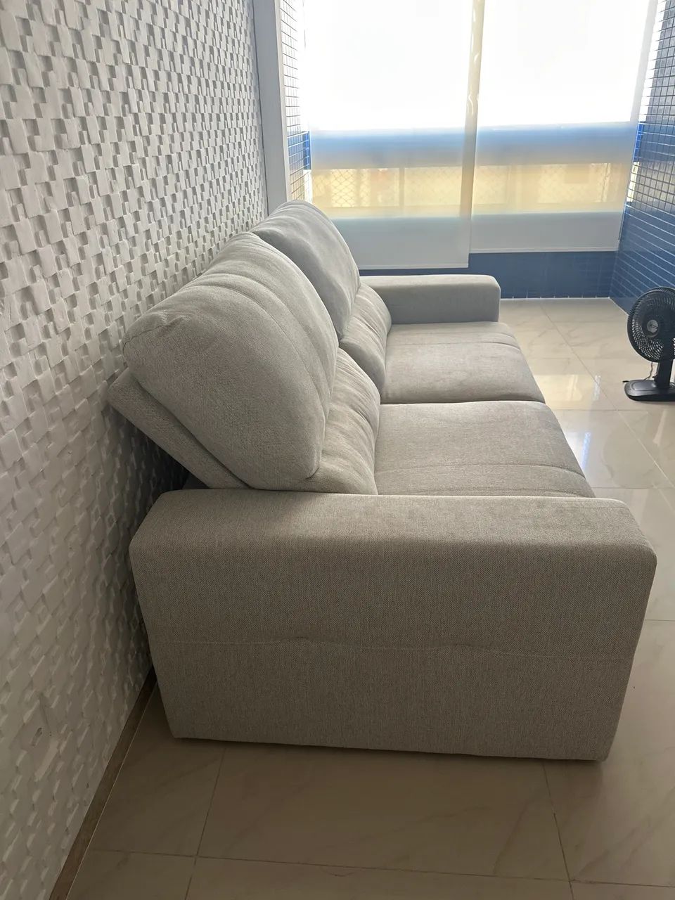 Sofá retrátil e reclinável 2,20 cinza. Ler as observações. - Foto 2