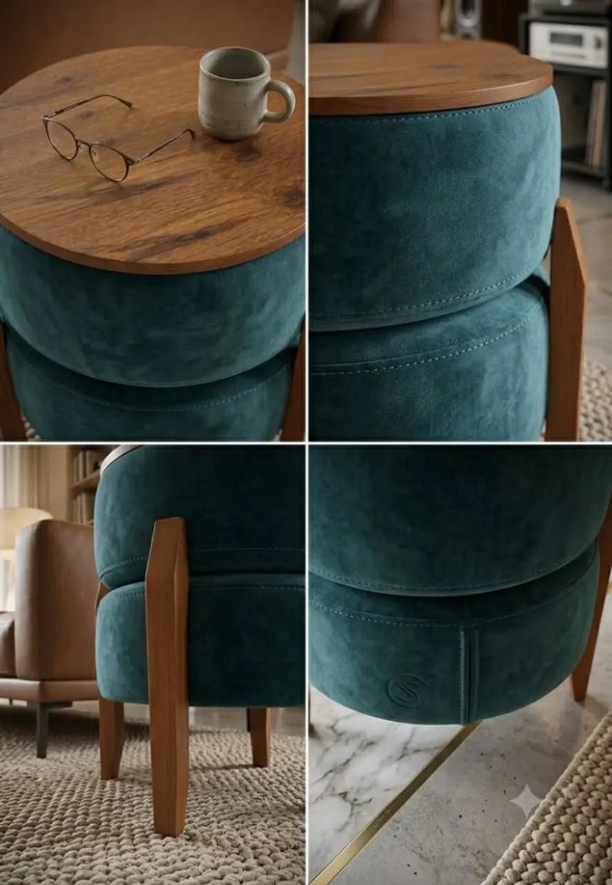 Puff & Mesa Saturno - Elegância e Versátilidade para Ambientes Exigentes - Foto 2