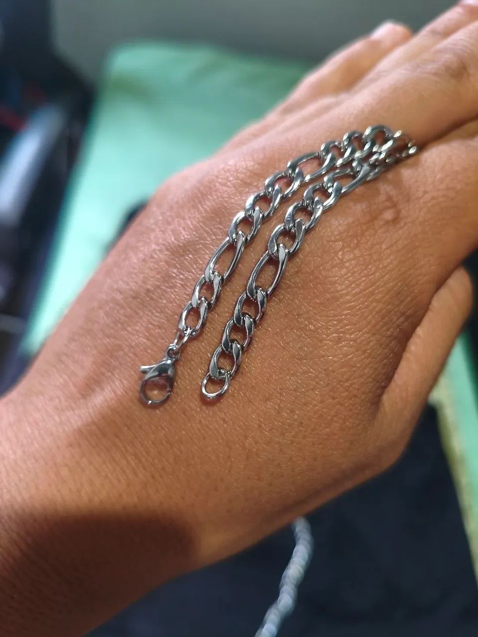 Conjunto de Corrente e pulseira em aço inoxidável  - Foto 4