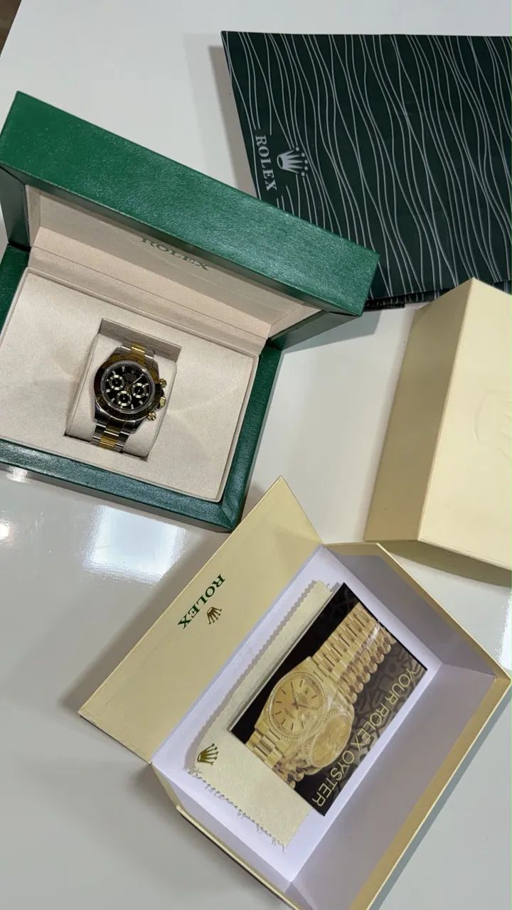 Rolex Super Clone Automatico + Caixa em Madeira - Acessórios