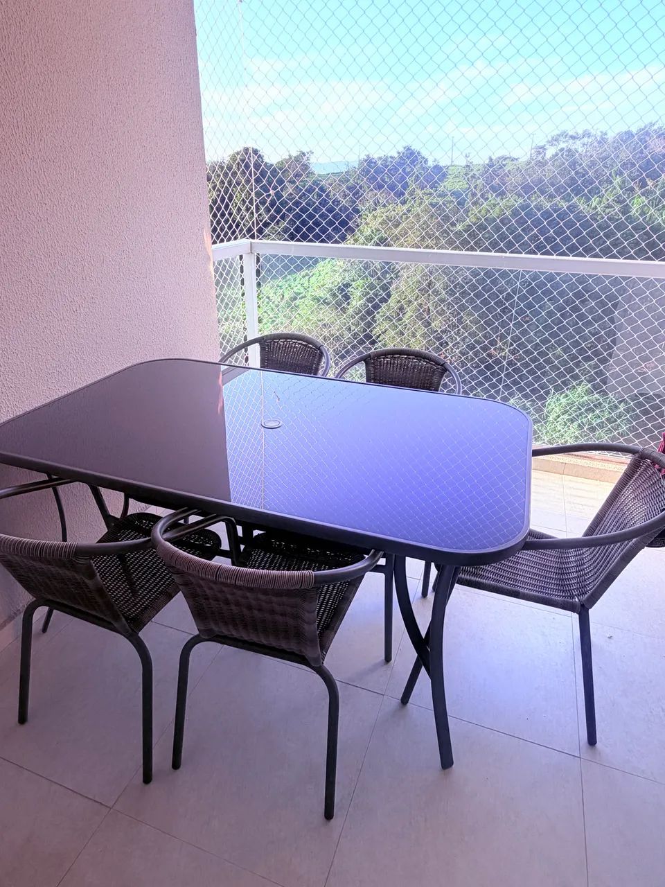 Mesa de vidro com 6 cadeiras exterior  - Foto 2