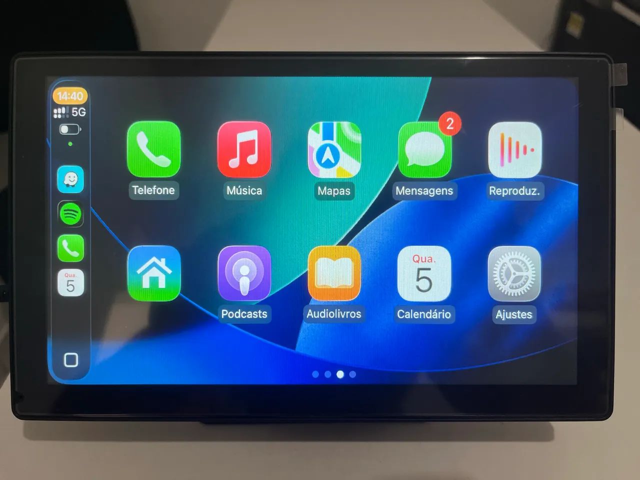 Central Multimídia Portátil com CarPlay e Android Auto