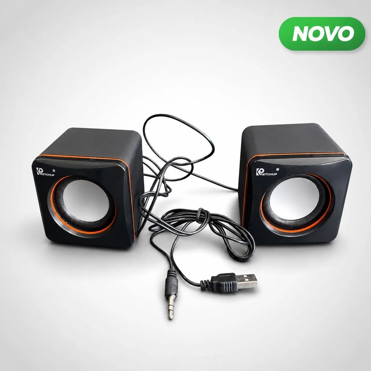 Caixa de Som Multimídia 2.0 USB P2 KT-8001 para PC Notebook - Foto 5