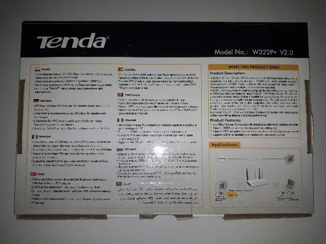 Placa Wi-fi TENDA W233P+ V2.0  Wireless PCI Adapter 300 mps - Foto 4