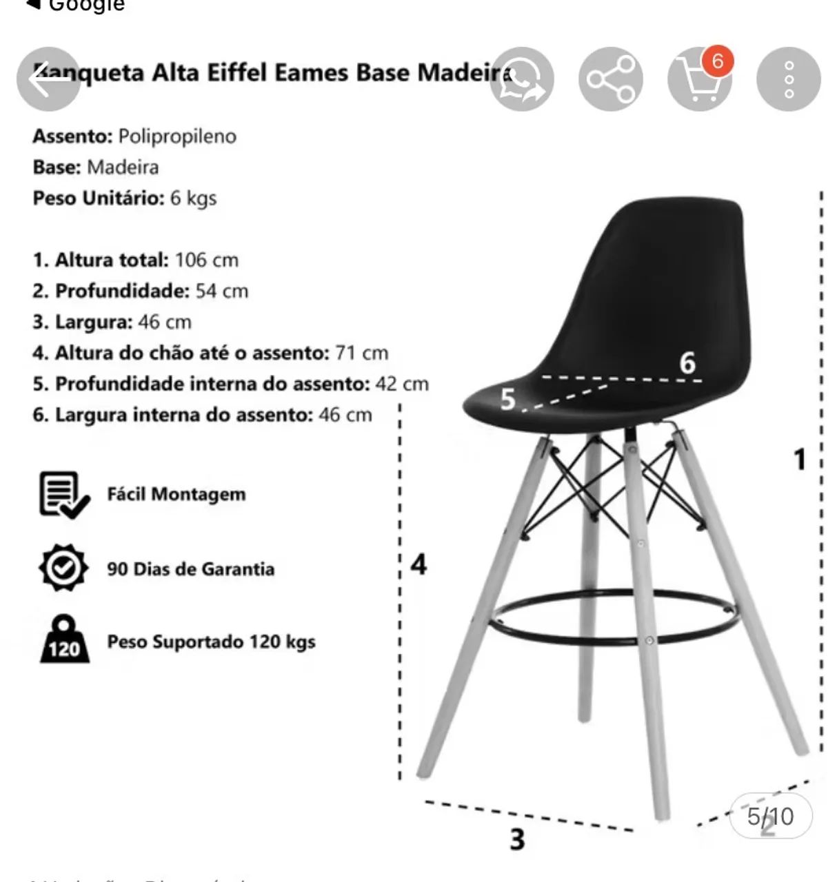 Banqueta alta branca
