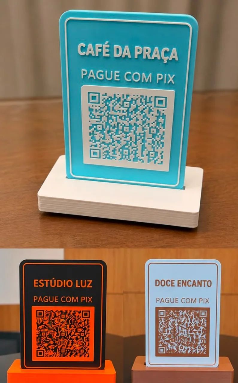 Placa Pix Personalizada com QR Code e Instagram - Foto 3