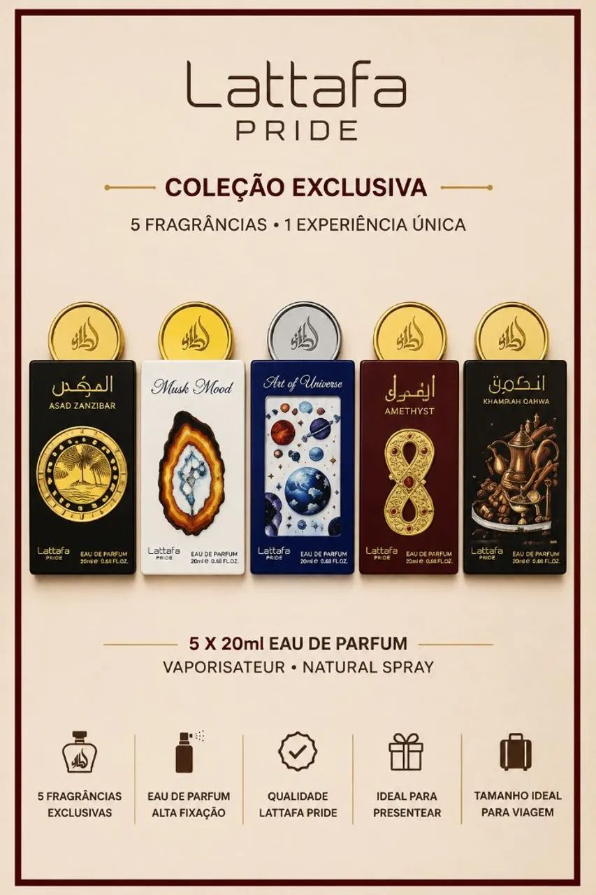 Perfume arabe kit com 5 de 20ml - Foto 3