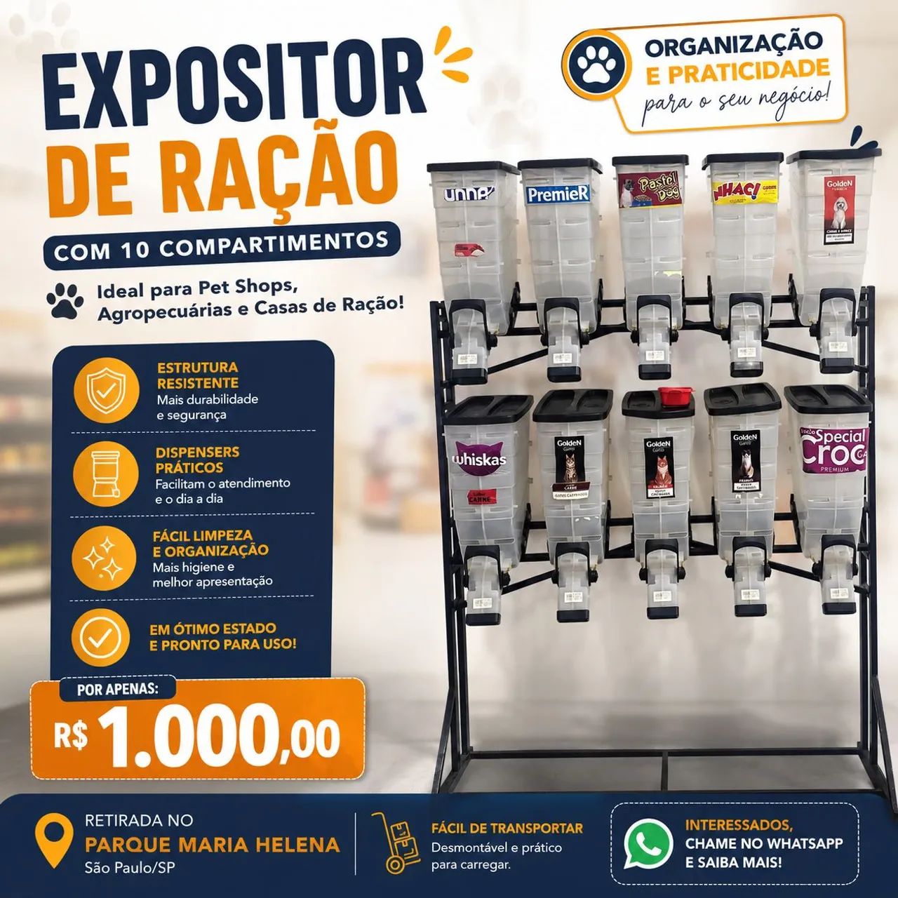 Dispenser e Expositor de Ração 