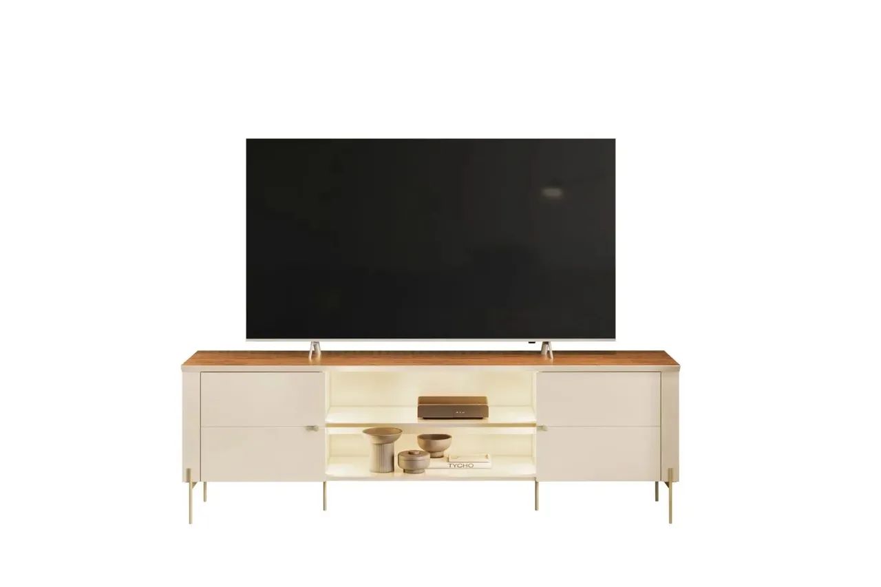 BANCADA BRASILIA 1.80 COM LED E 2 PORTAS PARA TV ATÉ 75 POLEGADAS / pronta entrega  - Foto 3