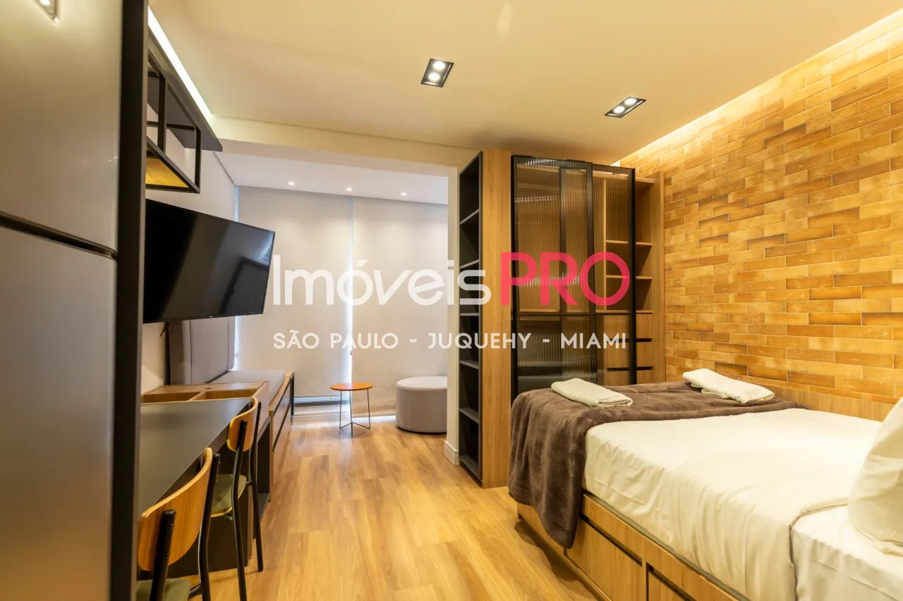 Studio mobiliado com 27m2 em Pinheiros