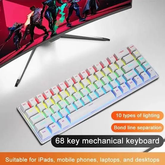 Teclado mecânico SKYLION 60% sitwch vermelho e azul - Foto 3